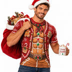 Christmas Gingerbread Man Funny Graphic T-Shirt
