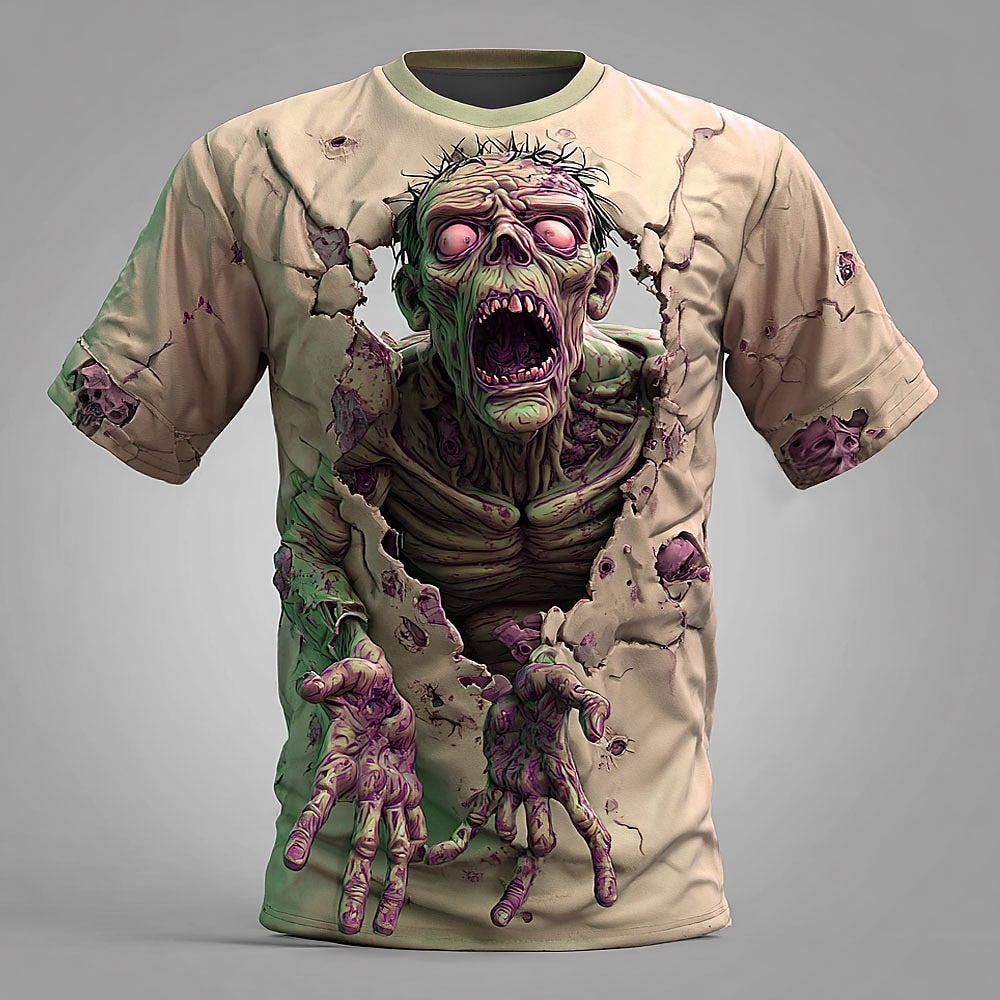 Men's Halloween Undead Zombie Graphic Tee