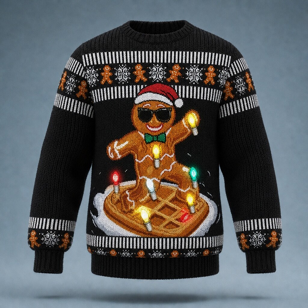 Christmas Gingerbread Knit Crewneck Sweater