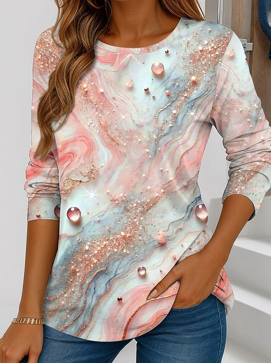Women's Ombre Marble Art Graphic Tee
