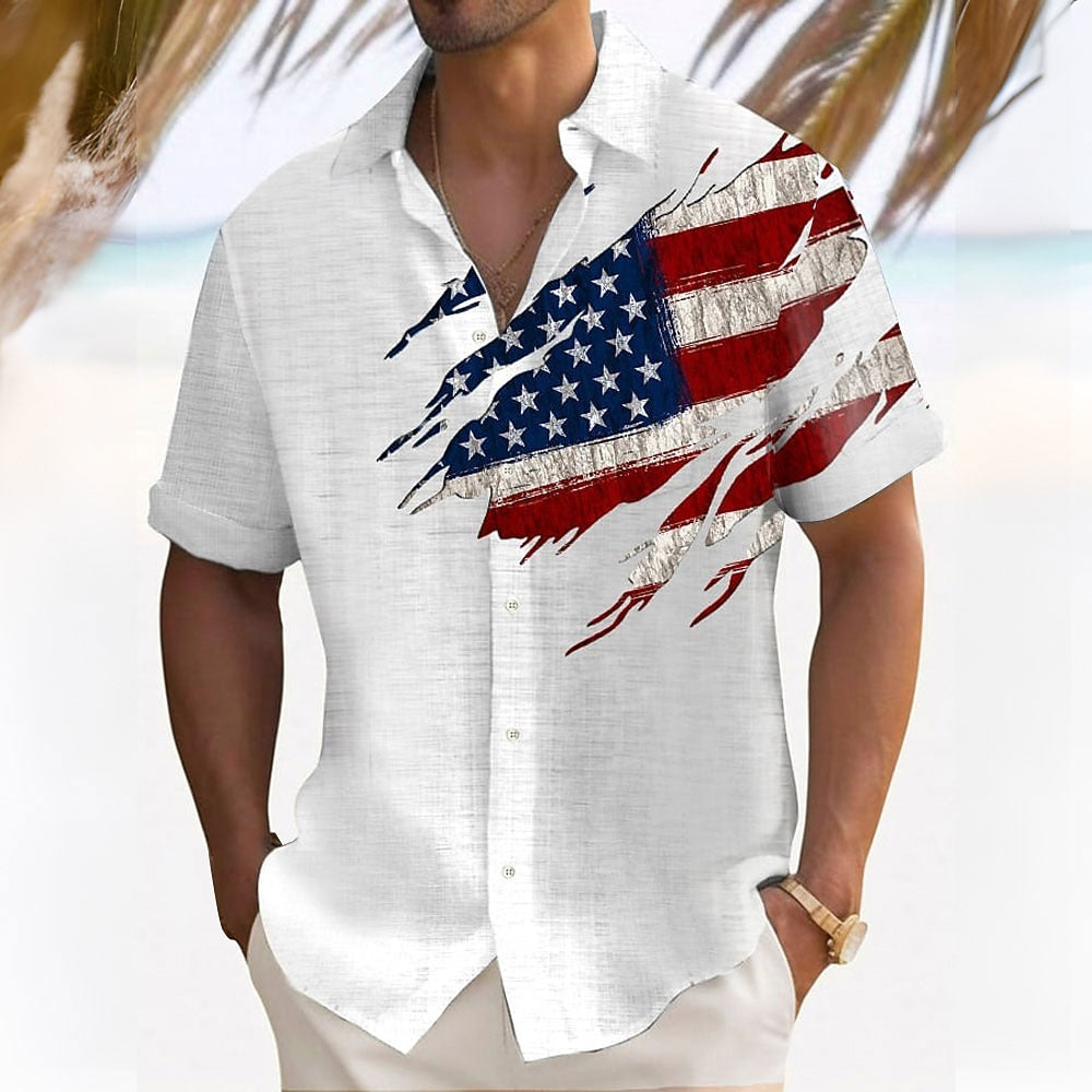 Men's American Flag Short Sleeve Shirt