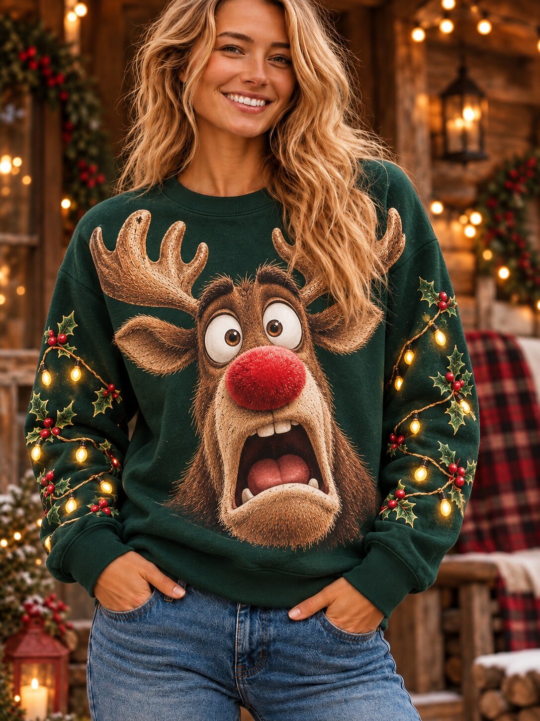 Women's Christmas Tie Dye Warm Sweatshirt