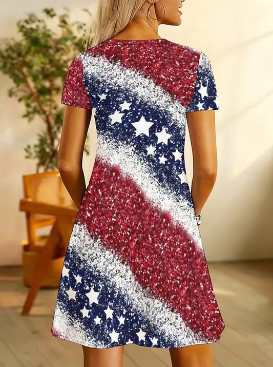 Women's Stars Stripes Mini Dress