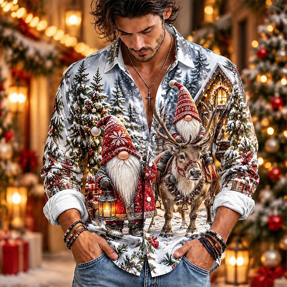 Men's Christmas Graphic Trendy Shirt