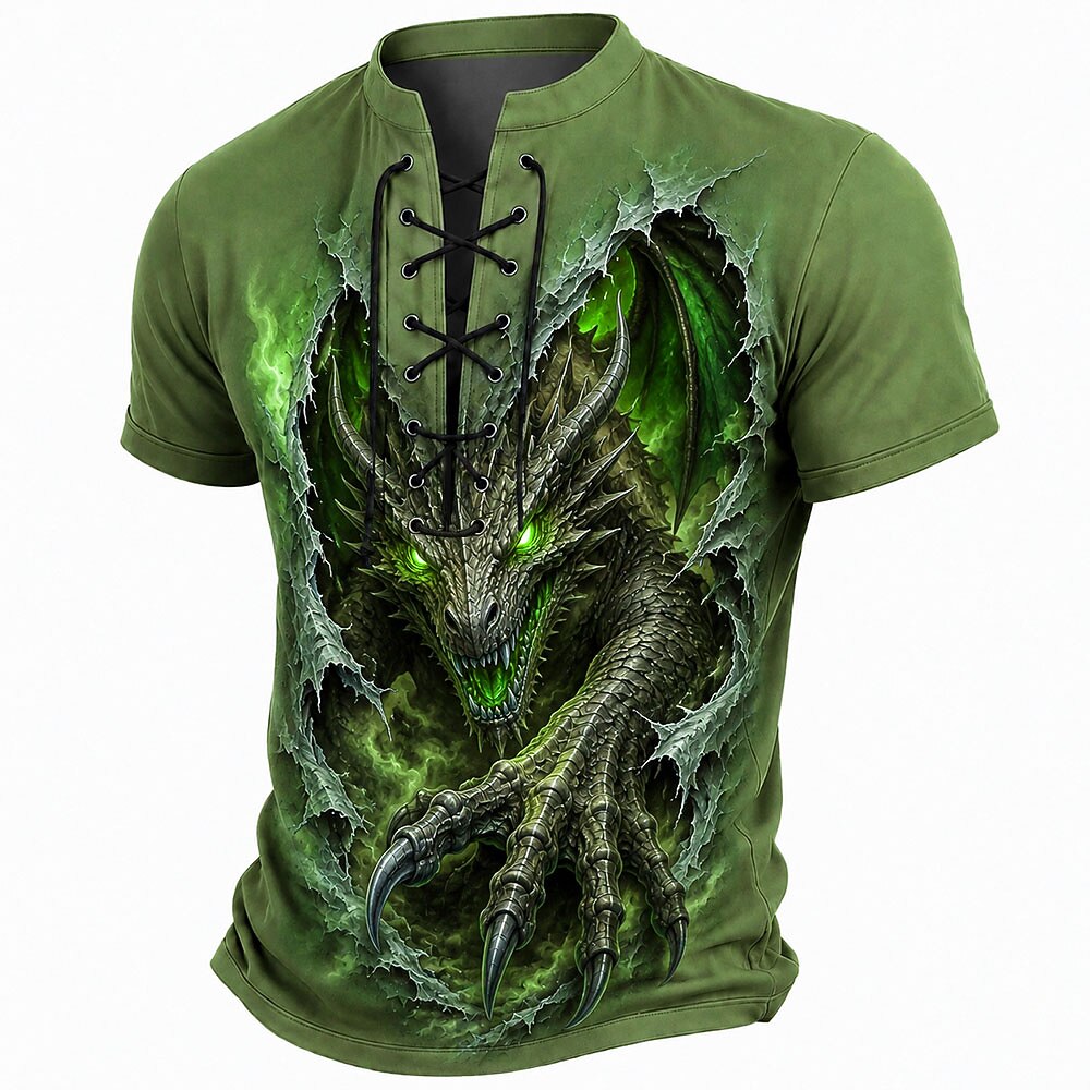 Men's Retro Grim Reaper Henley Tee