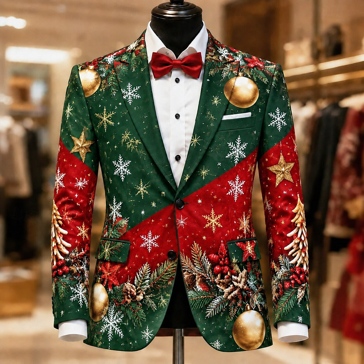Christmas Snowflake Artistic Blazer Jacket