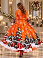 Women's Colorful Ombre Christmas Maxi Dress