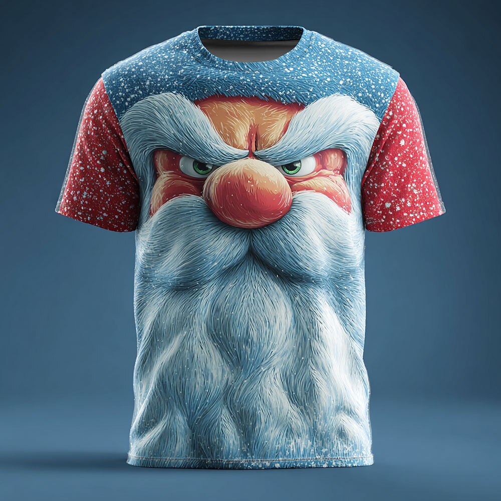 Cartoon Santa Christmas Graphic Tee