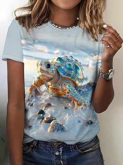 Women's Elegant Rose Art Graphic Tee