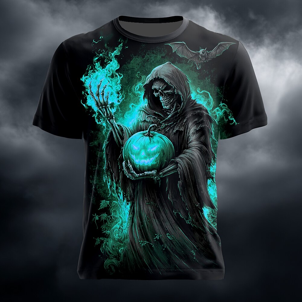 Men's Pumpkin Reaper Horror Graphic Tee