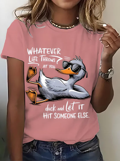 Women's Colorful Bird Graphic Tee