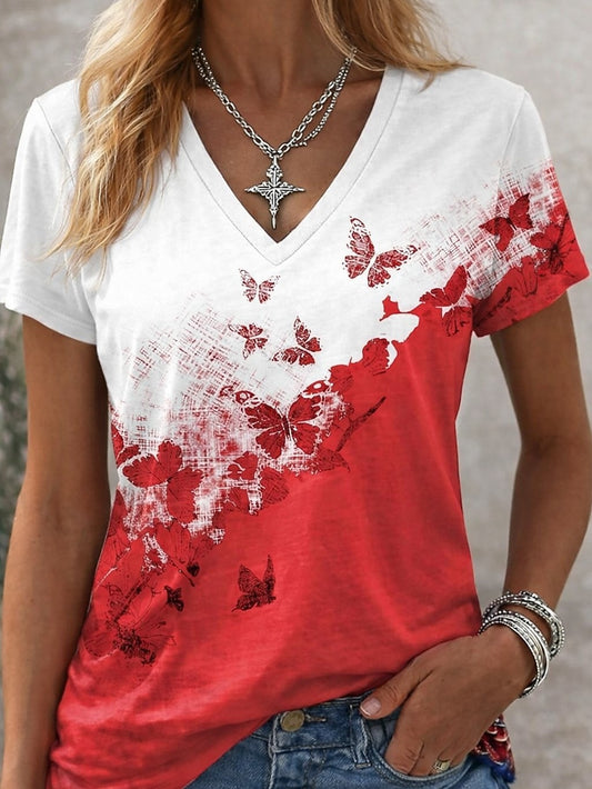 Women's Abstract Animal Colorblock Graphic Tee