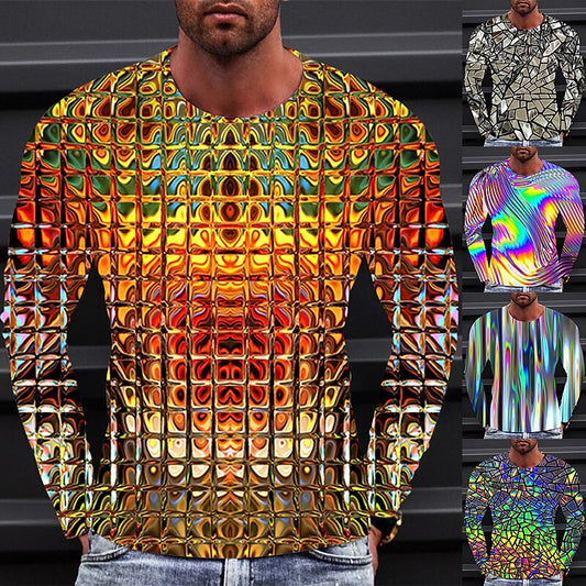 Men's Metallic Gradient Style Graphic Tee