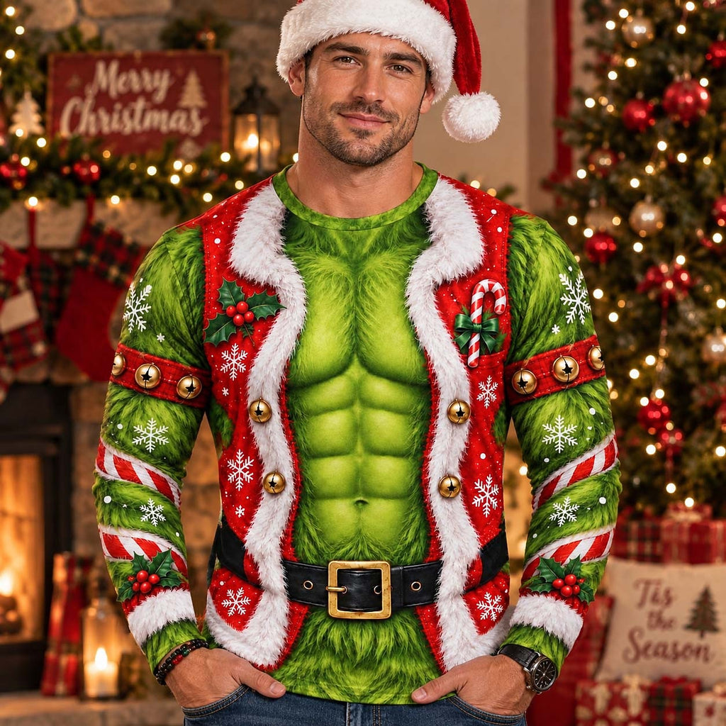 Christmas Santa Green Monster Crewneck Sweatshirt