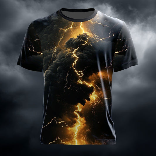 Men's Electric Illusion Lightning Graphic Tee