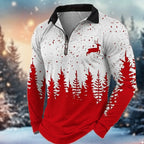 Christmas Reindeer Long Sleeve Polo Shirt