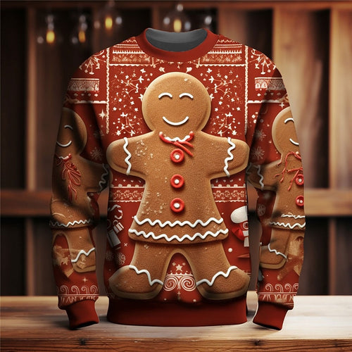 Christmas Gingerbread Casual Holiday Graphic Sweatshirt