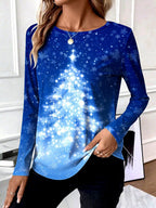 Women's Snowflake Christmas Tree Vintage Tee