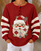 Santa Claus Christmas Tree Waffle Sweatshirt