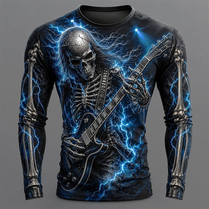 Men's Skull Skeleton Guitar 3D T-Shirt