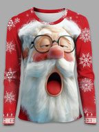 Women's Santa Snowflake Christmas Longsleeve Tee