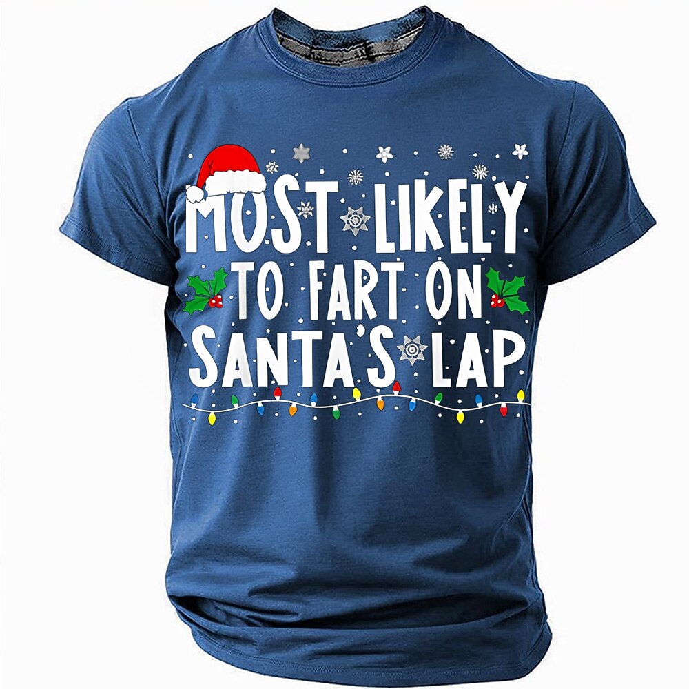 Christmas Santa Lap Fart Humor Tee
