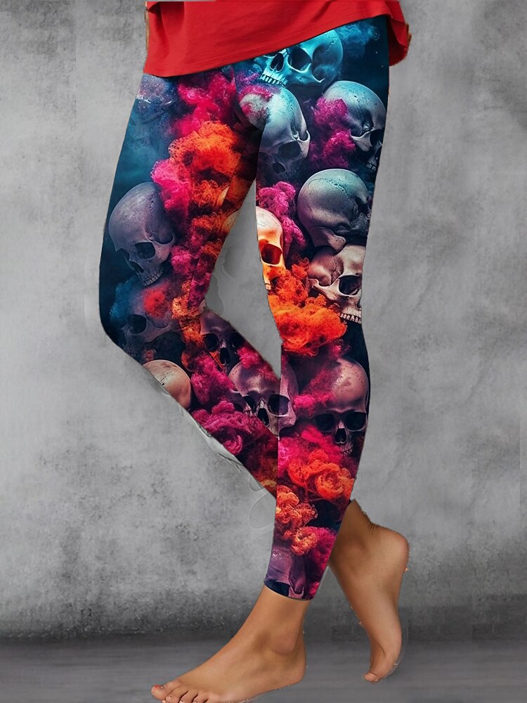 Women's Halloween Haunted Skull Leggings