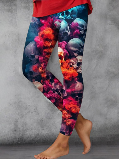 Women's Halloween Haunted Skull Leggings