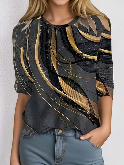 Women's Vintage Geometry Art Graphic Tee