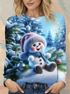 Women's Snowman Christmas Classic Longsleeve Tee