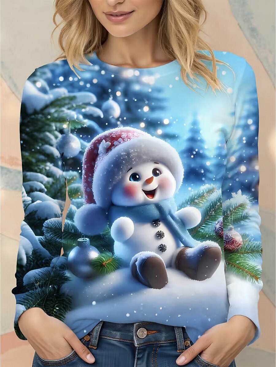 Women's Snowman Christmas Classic Longsleeve Tee