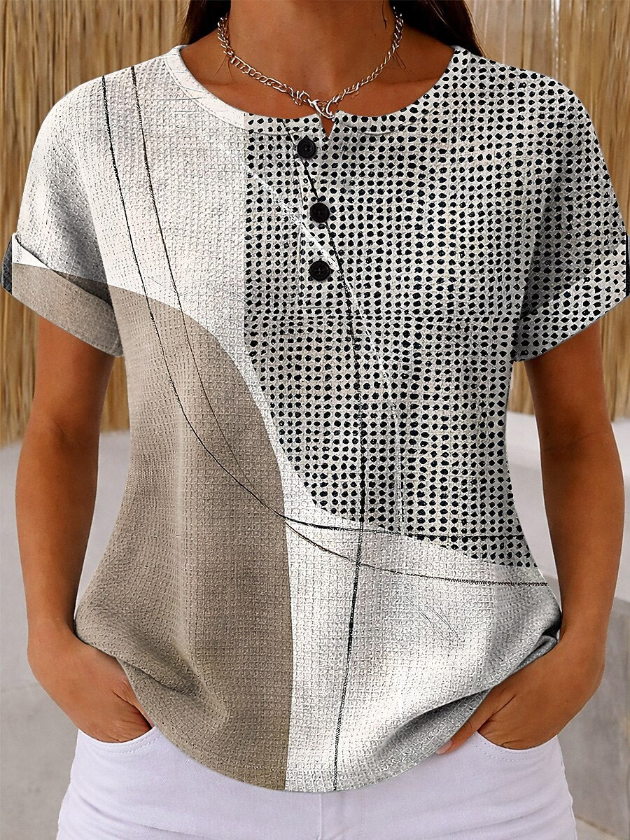 Women's Abstract Colorblock Art Graphic Tee