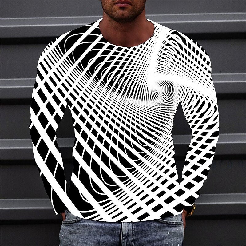 Men's Dynamic Optical Illusion Graphic Tee