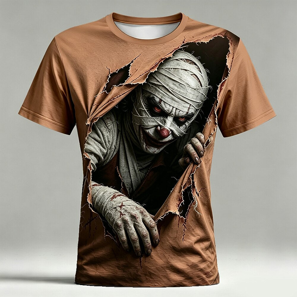 Men's Brown Horror Clown Carnival Tee