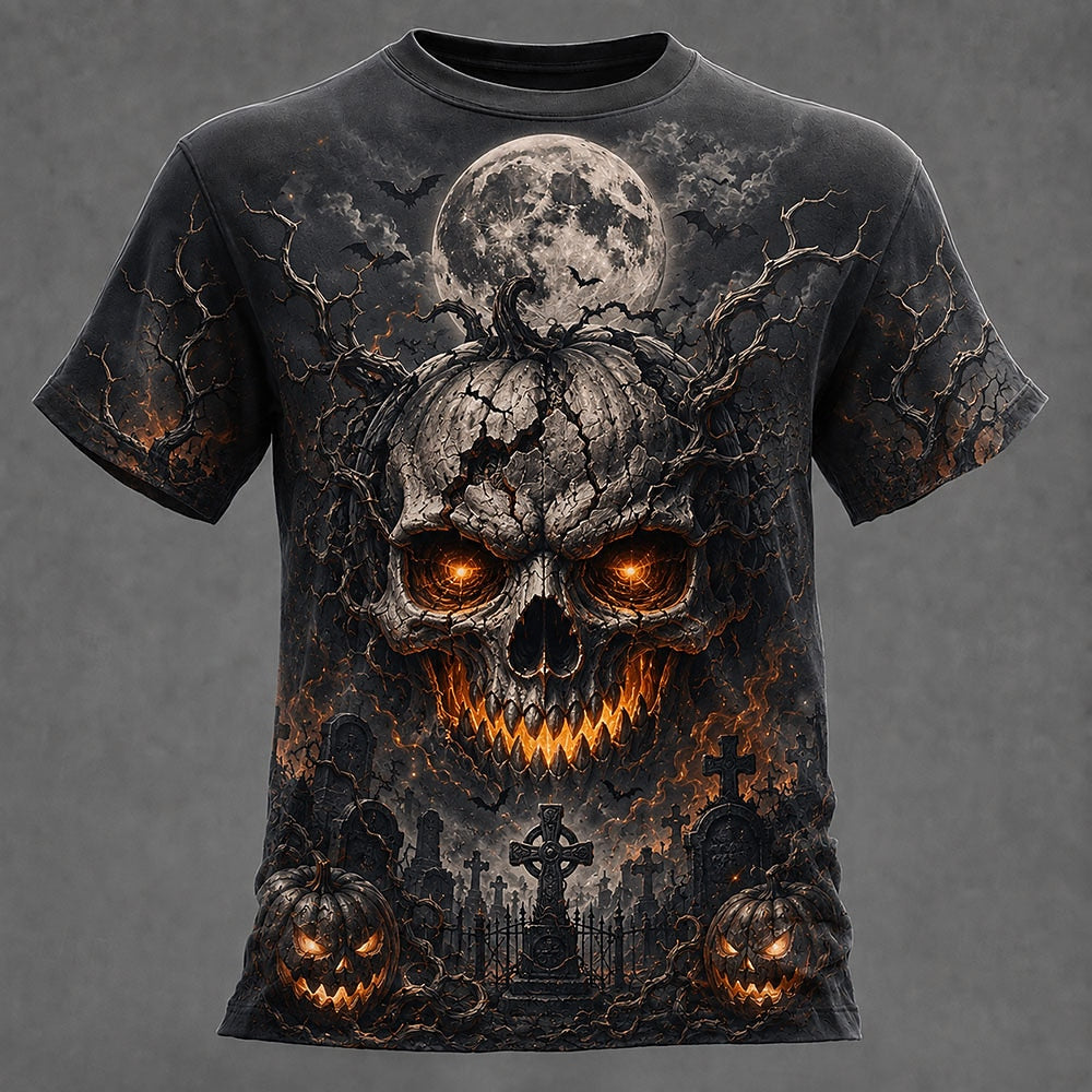 Men's Skull Optical Illusion Graphic Tee