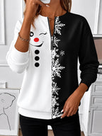 Christmas Abstract Graphic Zip Sweatshirt