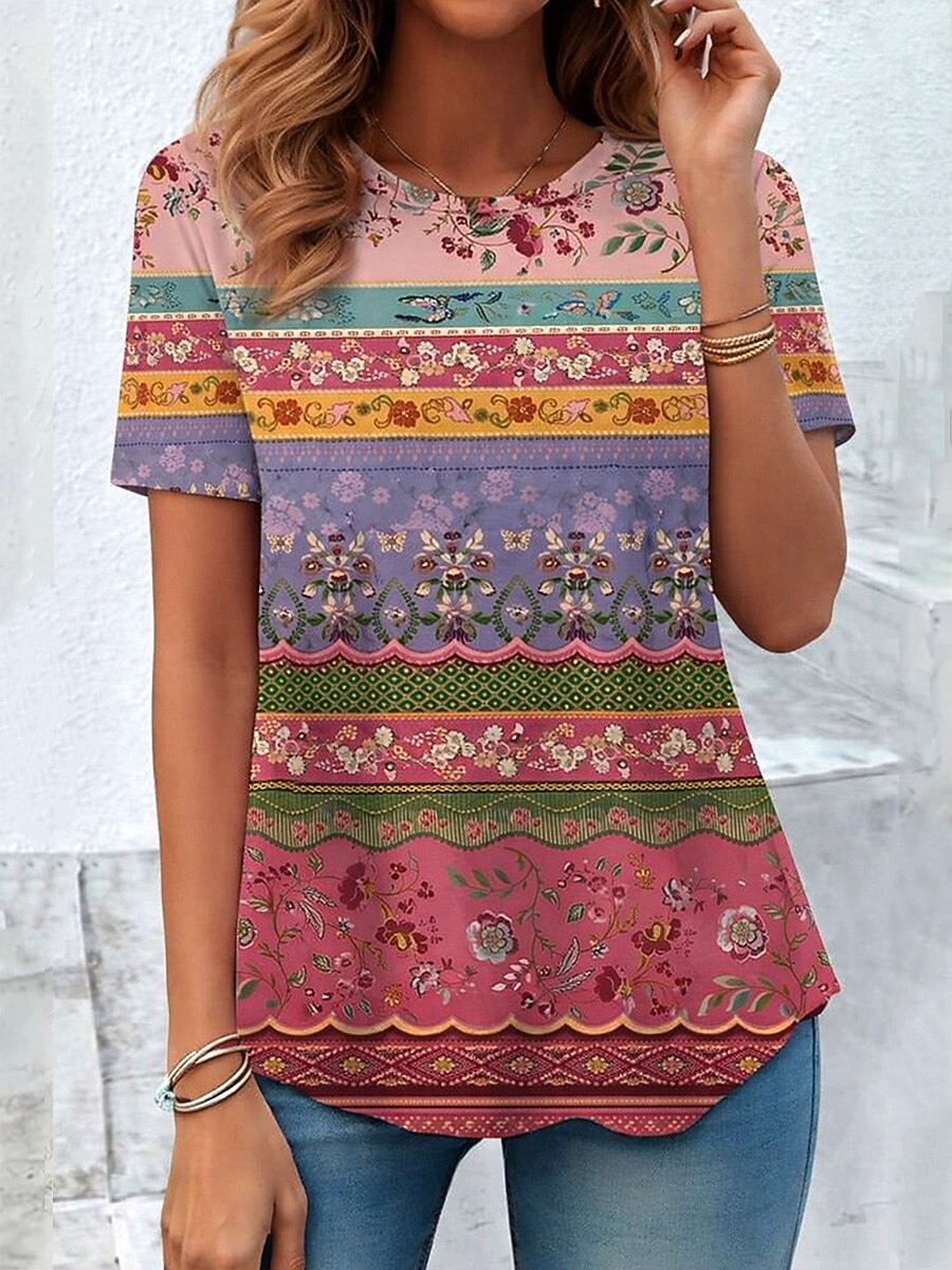 Women's Elegant Gradient Art Graphic Tee
