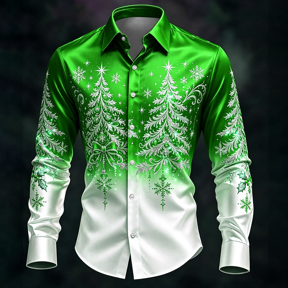 Christmas Tree Casual Button Down Shirt