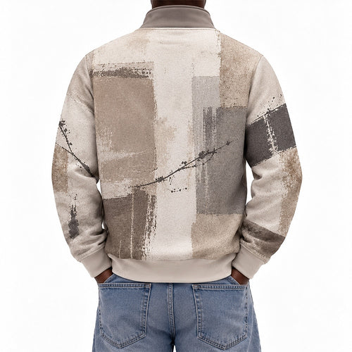 Geometric Quarter Zipped Sweatshirt