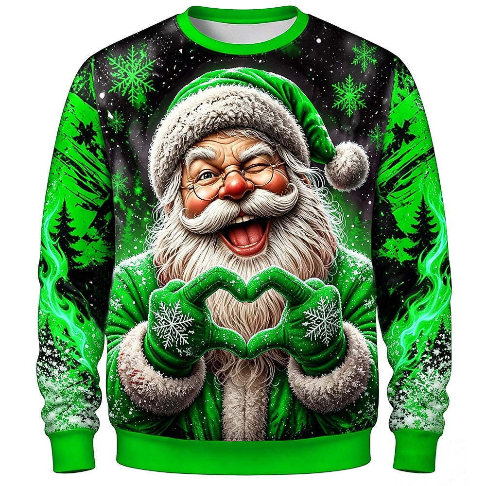 Santa Christmas Party Graphic Crewneck Sweatshirt