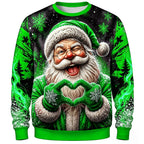 Santa Christmas Party Graphic Crewneck Sweatshirt
