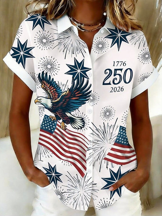 Women's Vintage Flag Short Sleeve Shirt