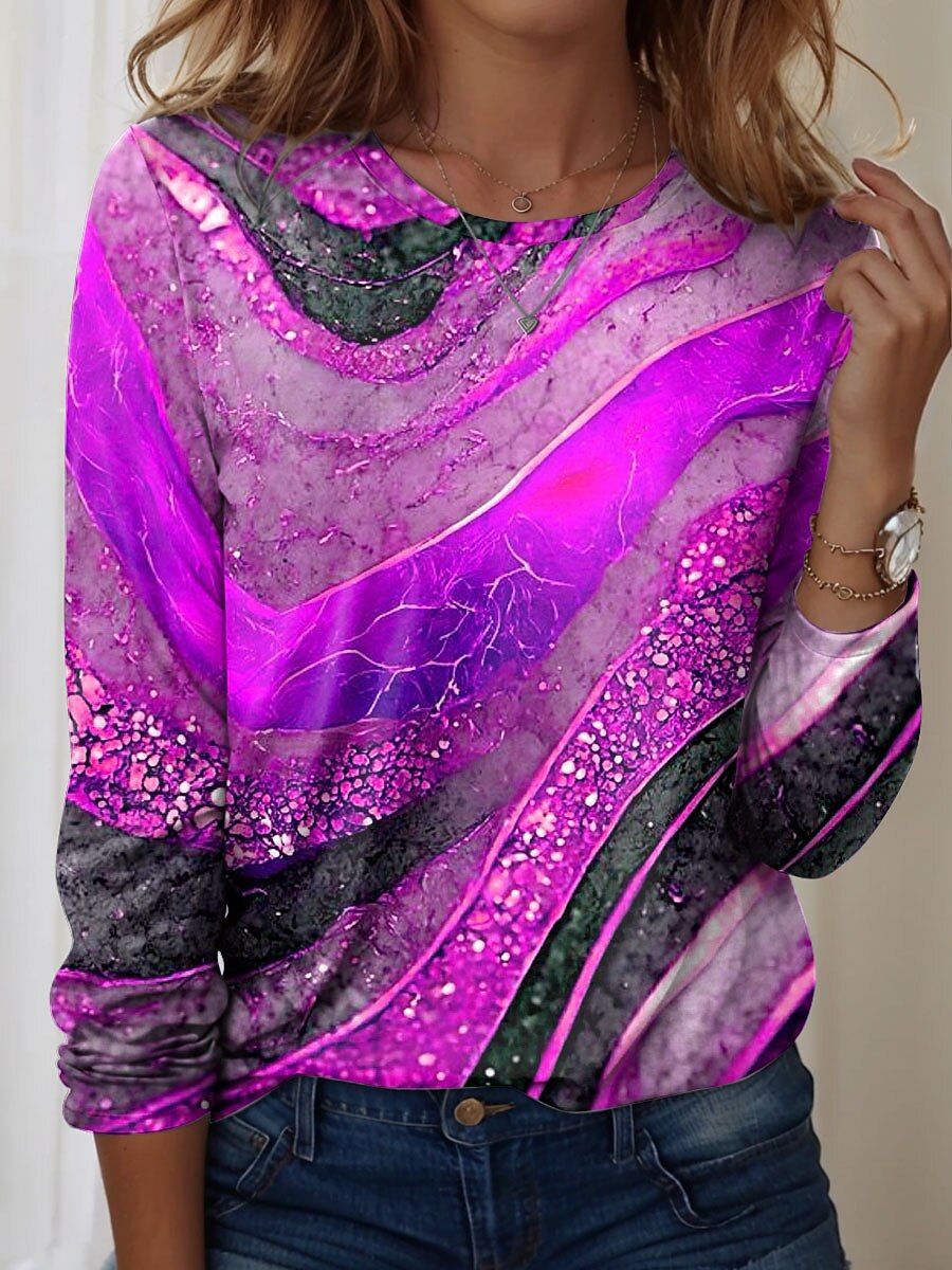 Women's Ombre Texture Art Graphic Tee