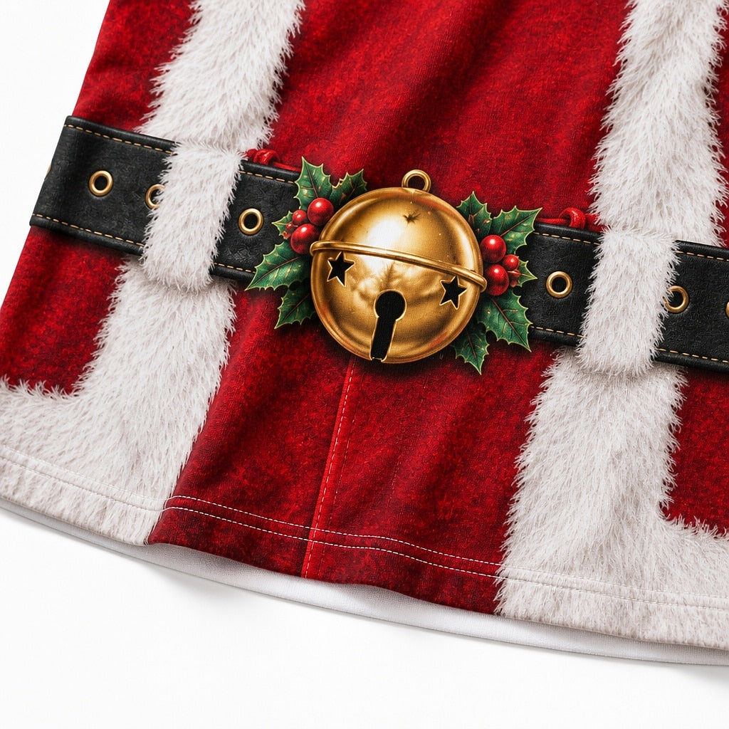Christmas Santa Fake Belly Graphic T-Shirt