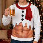 Christmas Snowman Fake Belly Crewneck Sweatshirt