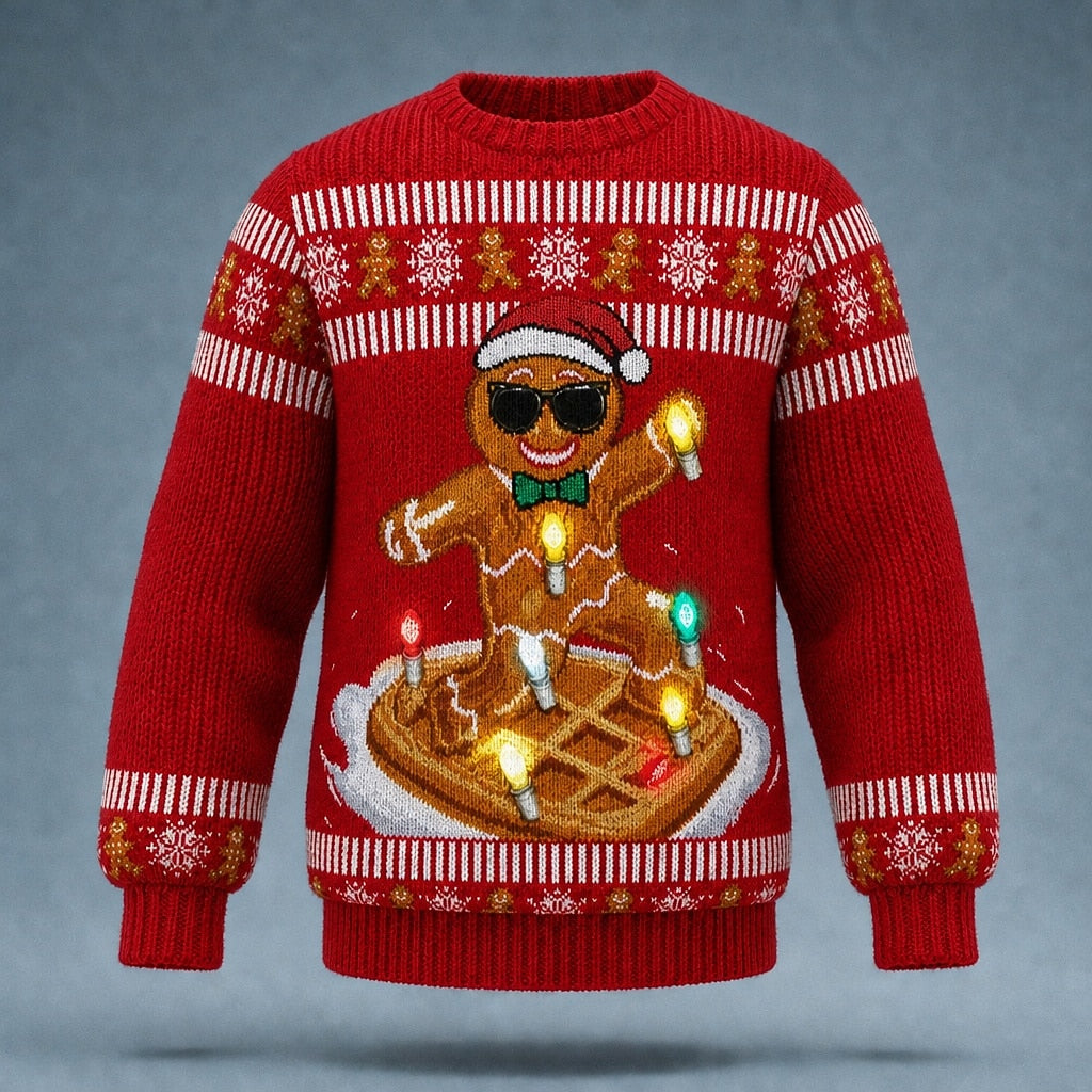 Christmas Gingerbread Knit Crewneck Sweater