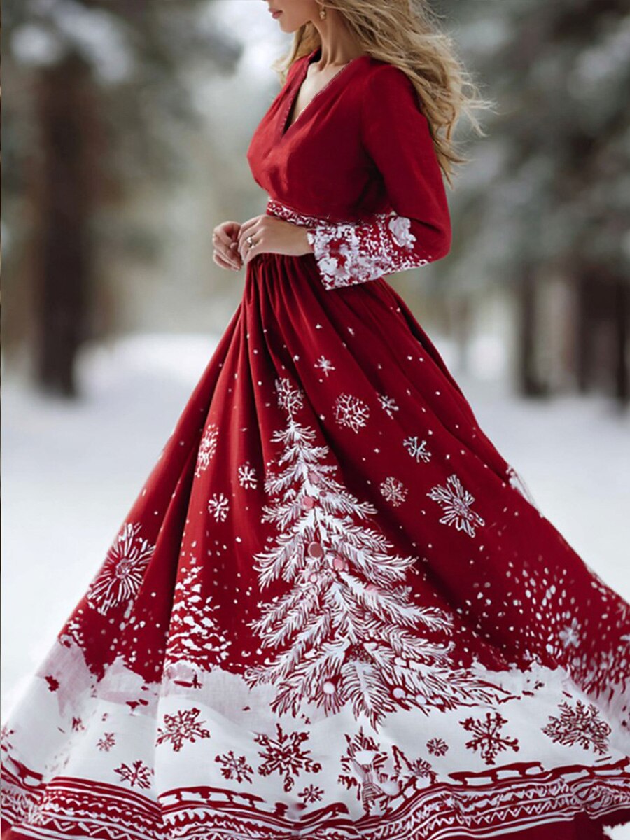 Women's Christmas Graphic Party Dress