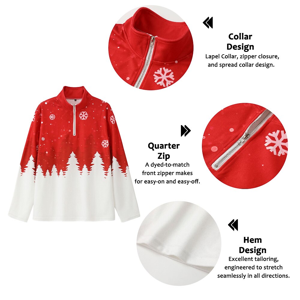 Christmas Snowflake Quarter Zip Sweatshirt