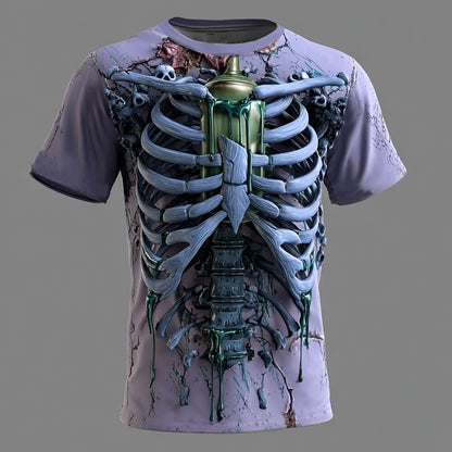 Men's Optical Skeleton Illusion Graphic Tee