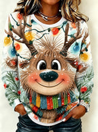 Santa Reindeer Christmas Long Sleeve Shirt